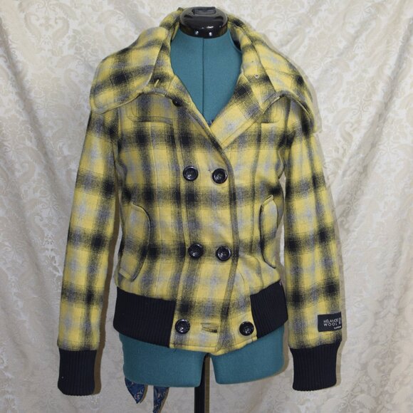 90’s Le Chateau Yellow Plaid Bomber Jacket - Picture 2 of 16